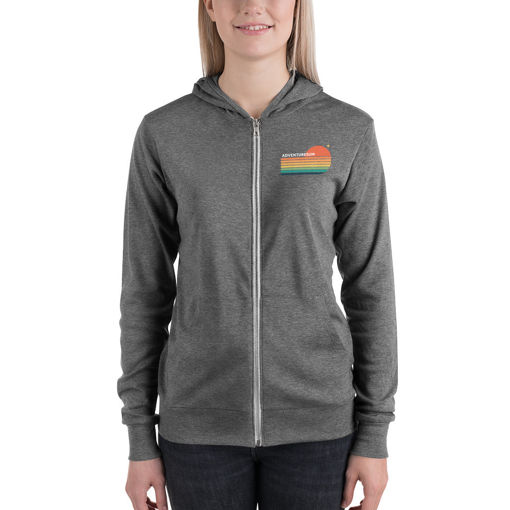 AdventureSum Retro Sun Unisex zip hoodie
