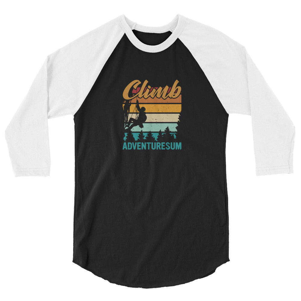 Retro Vibes Climbing 3/4 sleeve raglan shirt