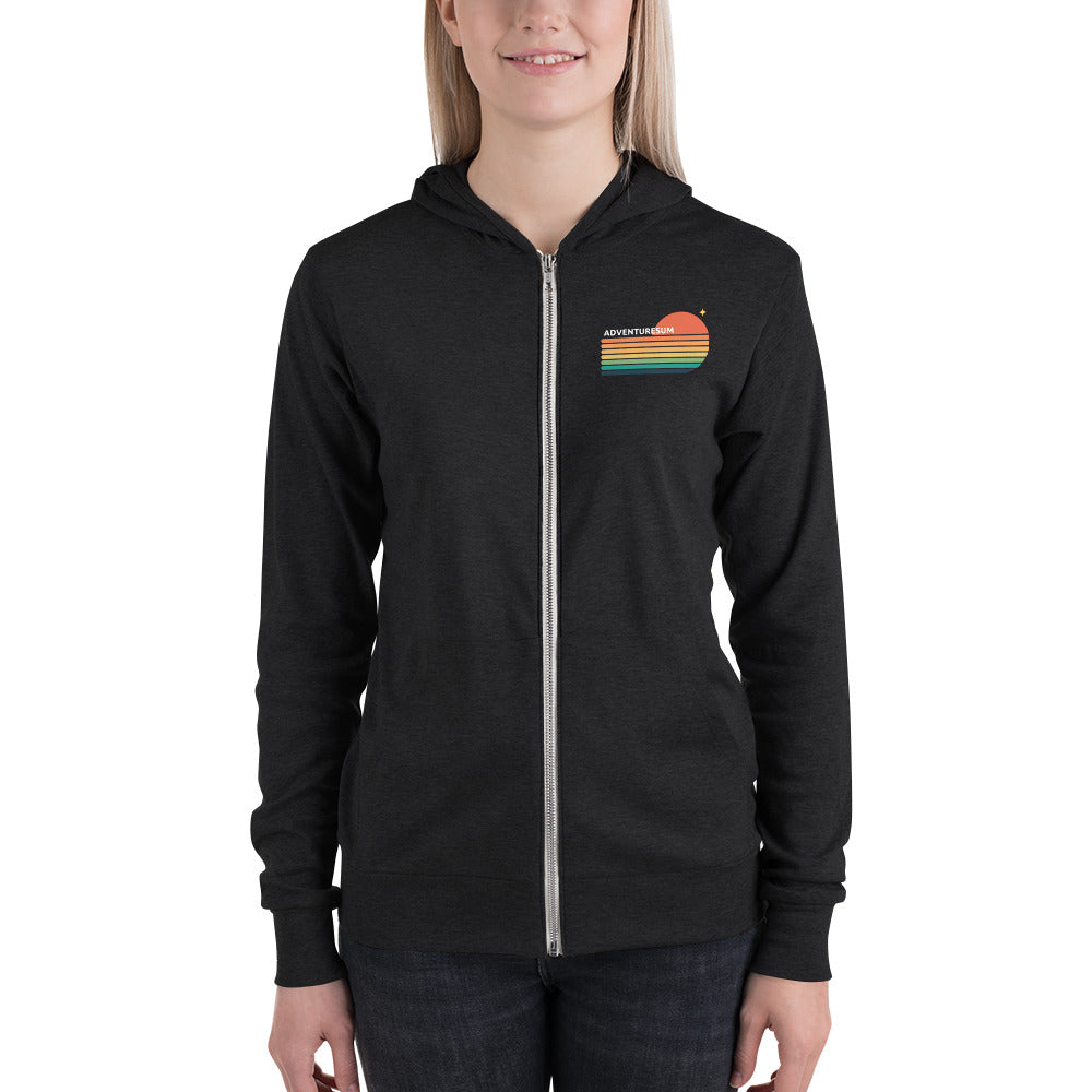 AdventureSum Retro Sun Unisex zip hoodie