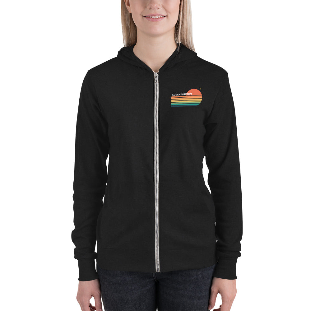 AdventureSum Retro Sun Unisex zip hoodie